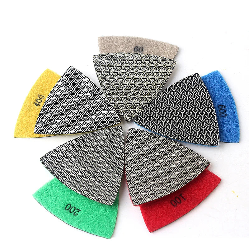 90*90*90 MM Flexible Triangle Electroplated Diamond Polish Pad for Glass Wood Stone Ceramic Tile