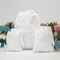 Luxury Soft Promotional White Satin Packaging Bag Gift Packaging Drawstring Pouch with Custom Logo Reusable