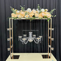 S701 Gold-Plated Metal Wedding Arch Backdrop Wedding Table Centerpieces Rectangle Flower Stand for Wedding Party Decoration