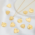 18K Gold Plated Baroque Pendant Brass Pendant with Pleated Heart Heart Shaped Pendant with Irregular Personality Pattern