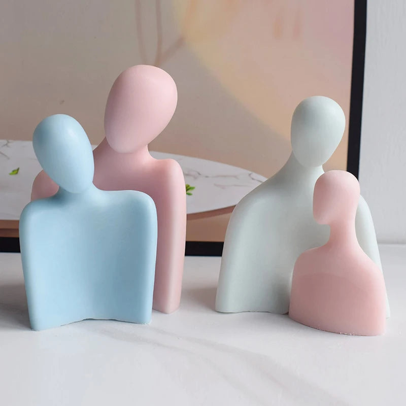 Diy Crystal Drop Glue Creative Family Couple Hug Female Body Aromatherapy Candle Plaster Decoration Candle Mold