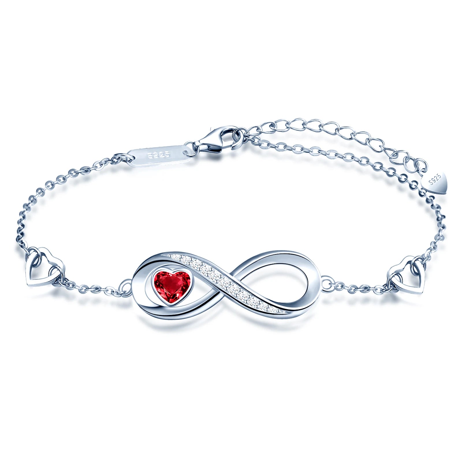 925 Sterling Silver Jewelry 8 Endless Infinites Bracelet Zircon for Women Girls Bracelets