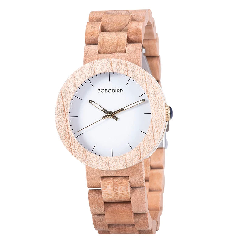 2020 Ladies Maple Wood Quartz Watch Limited Edition Fashion Business Style Miyota Movement Pointer Dial 3BAR Water Resistant