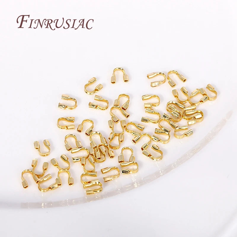18K Gold Plated Wire Protector for Jewelry Rectangle-Shaped U Shape Guardian Protectors Loops Accessories Connectors