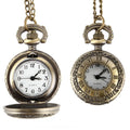 Elegant Fashion Vintage Pocket Watch Alloy Roman Number Dual Time Display Clock Necklace Chain Watches Boy Girl Birthday Gifts