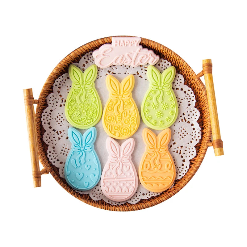 Saffron Easter Egg Cookie Cutter Embosser Bunny Rabbit Acrylic Eggs and Butterflies Easter Cookies Cutters