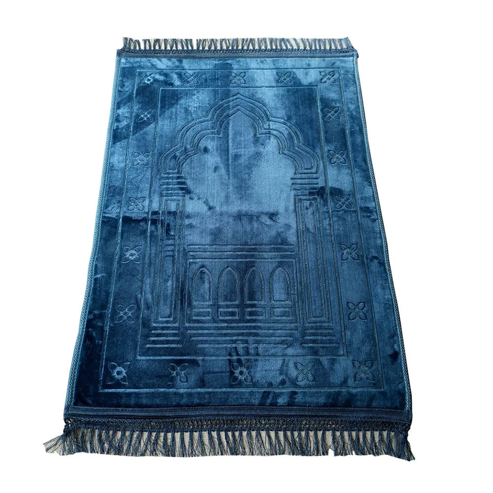 2021 Hot Selling Prayer Rug Embossed Logo Thick Padded Memory Foam Prayer Mat Muslim Islamic From Turkey