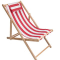 Wood Beach Chair Foldable Wooden Deck Chair Outdoor Portable Seat for Beach Camping Garden