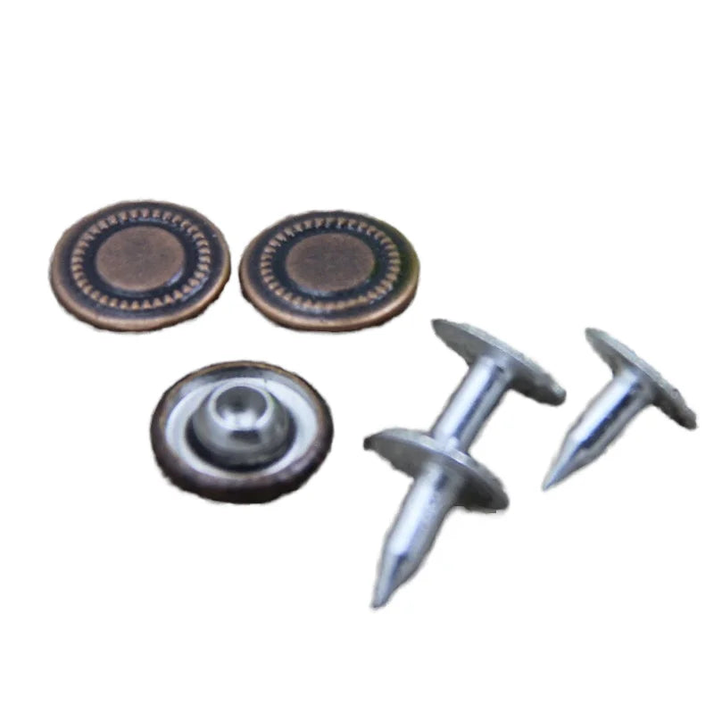 WYSE Wholesales Brass Metal Rivet Jeans Accessory Double Circle 9.5MM Metal Rivets Jeans Buttons and Rivets