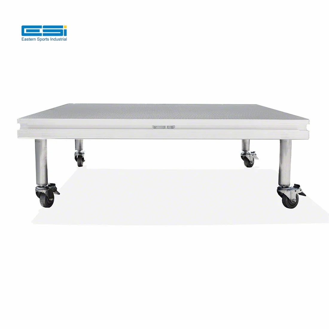 ESI 4'x4' Mobile Stage Unit on Wheels Adjustable Stage Platform Aluminum Frame