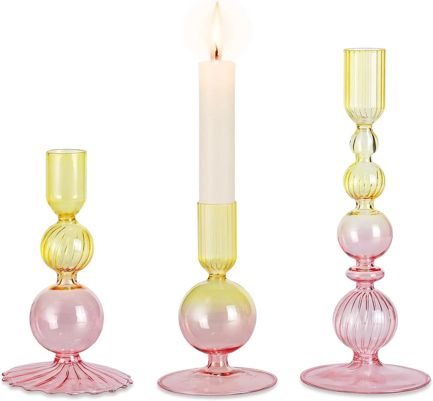 Glass Colored Gradient Tea Light Candle Holders for Christmas Home Decoration Handmade UV Printed Custom Size