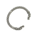 2024 New Jewelry Customized  High Repurchase Rate Open Bangle Wristband Curved Crow Viking Charm Stainless Steel Men's Bangle