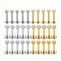 G23 ASTM F136 G23 Titanium Piercing Labret Lip Ring Stud Earring CZ Ear Tragus Cartilage Threadless Pierc Jewelry 16/18/20g