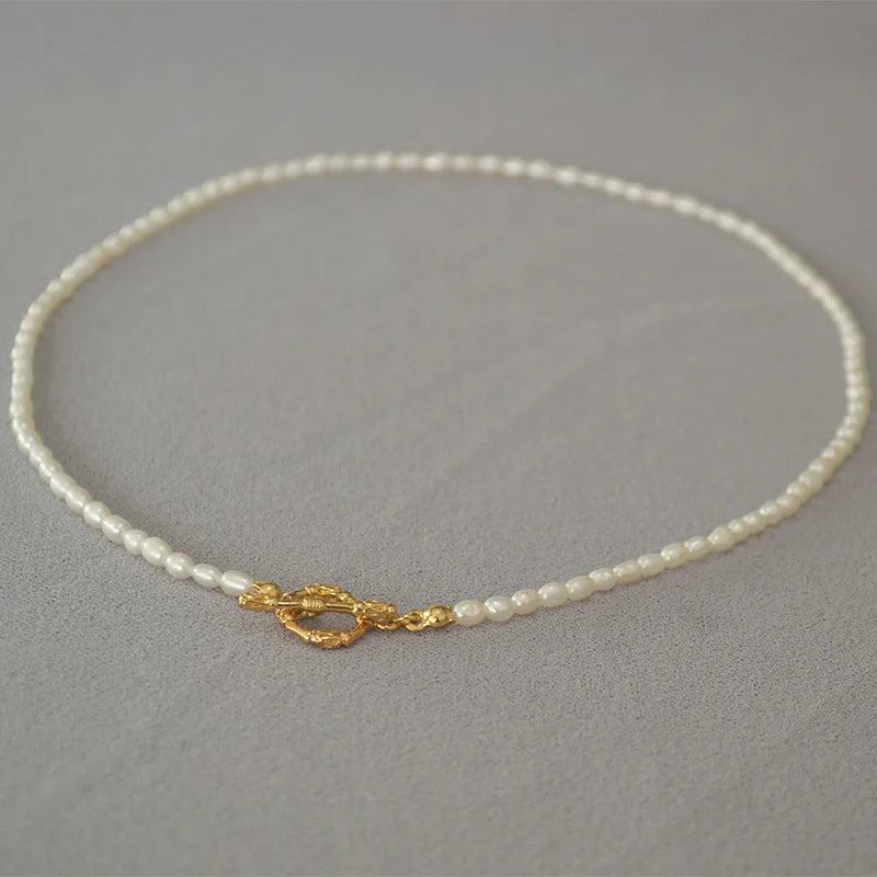 Fine Jewelry Brass Gold Plated Cross Necklaces Collar Freshwater Pearl Necklace Best Quality