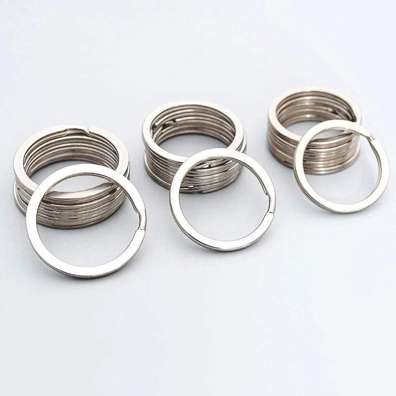 Wholesale Keychain Accessories Split Flat Stainless Steel Key Rings