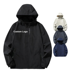 Unisex Casual Lightweight Waterproof Softshell Rain Jacket with Zipper Anti-Static Feature for Hiking Cycling Camping Activities