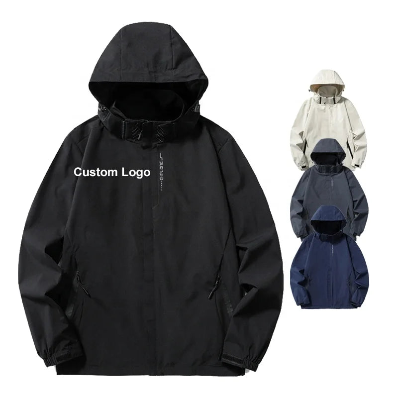 Unisex Casual Lightweight Waterproof Softshell Rain Jacket with Zipper Anti-Static Feature for Hiking Cycling Camping Activities