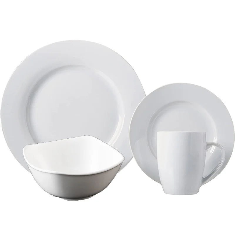 OEM/ODM Design Wholesale Melamine Plates White Dinner Tableware Set Melamine Dinnerware Set