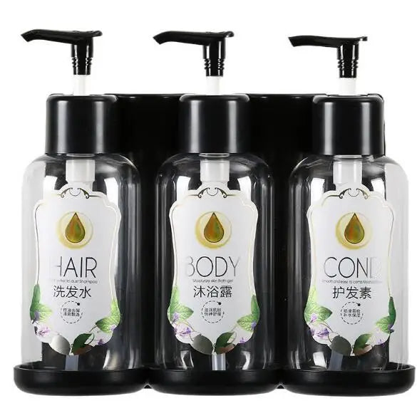 Bath Accessories Wall Hanger Plastic Gel Shampoo Bottle Soap and Shower Pump Dispenser for Hand Manual