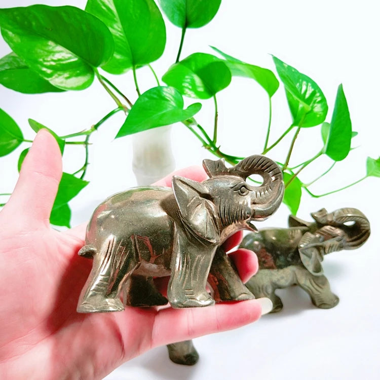 Diy 38mm Wholesale Multicolor Natural Stone Pyrite Animal Gemstone Semi-precious Elephant Stone Crafts for Home Decoration
