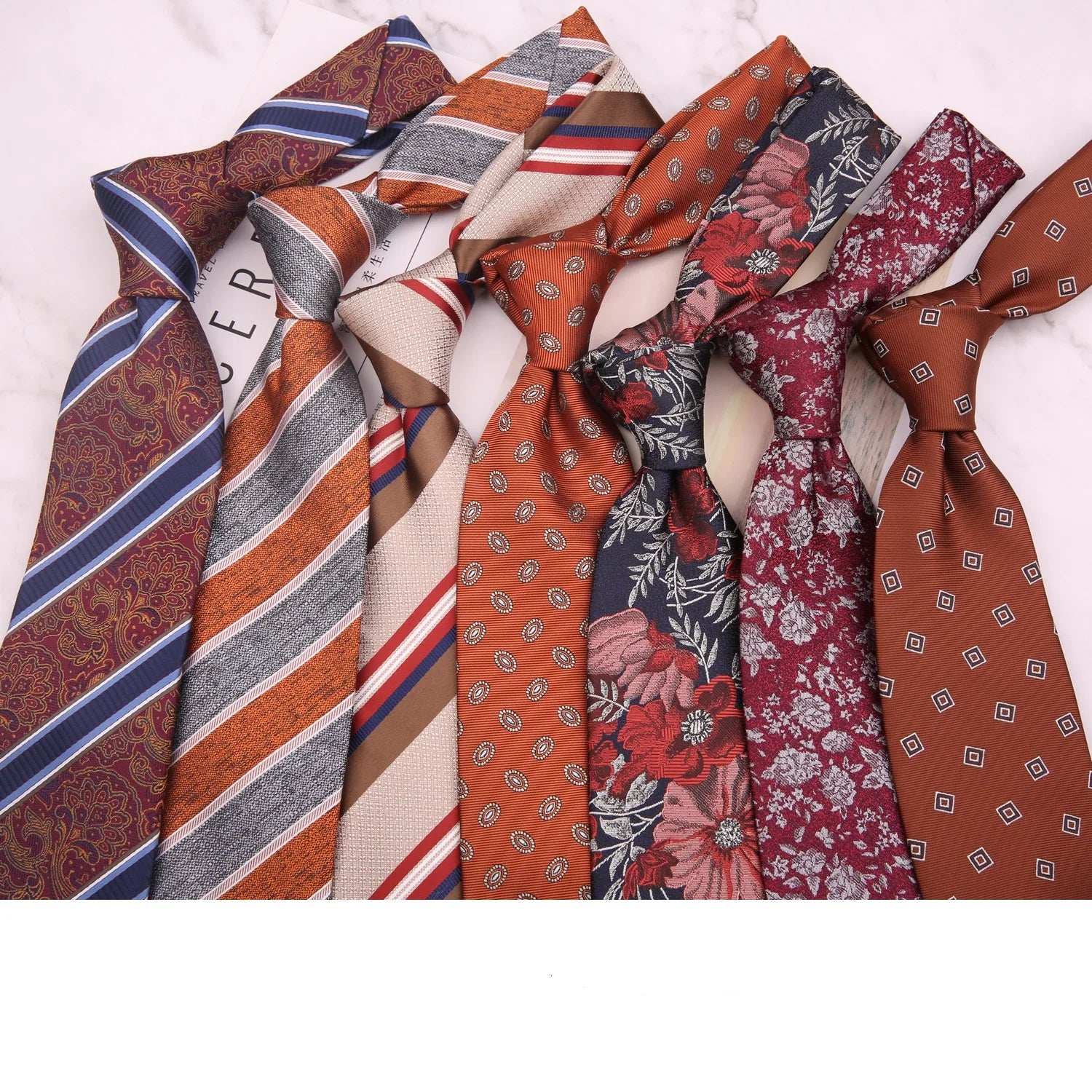 New Floral Twill Polyester Fashion Mens Business Formal Neck Ties 8 CM Arrow Shaped Floral Neck Ties Suit Accessories