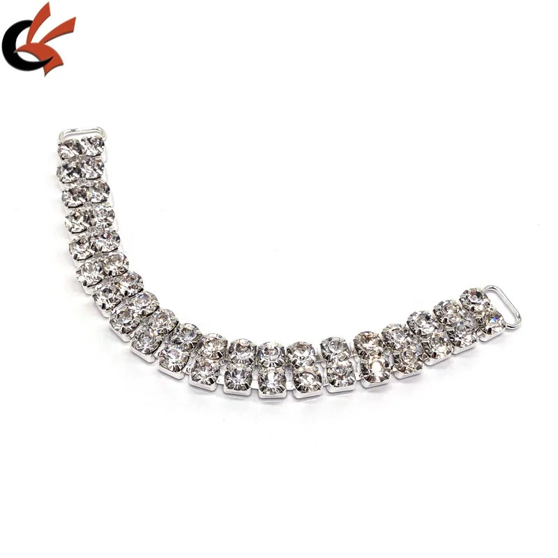 2-Rows Cup Chain Rhinestone Metal Bikini Connector Wholesale Swimwear Accessory