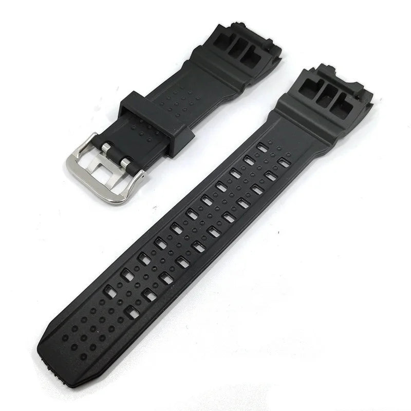 GWG-1000GB Men's Sport Watch Band Black Silicone Waterproof Wrist Bracelet with Accessories Strap