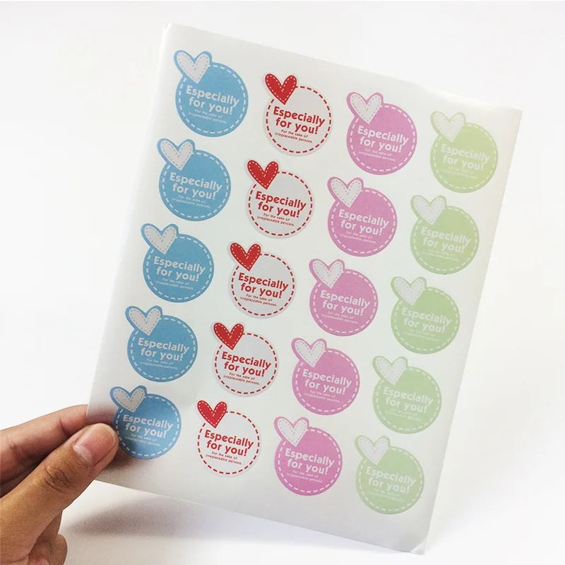 200pcs Per Pack Cute Especially for You Kraft Seal Sticker Label Gift Decor Stickers Bakery Cookie Package Bag Paper Seal Labels