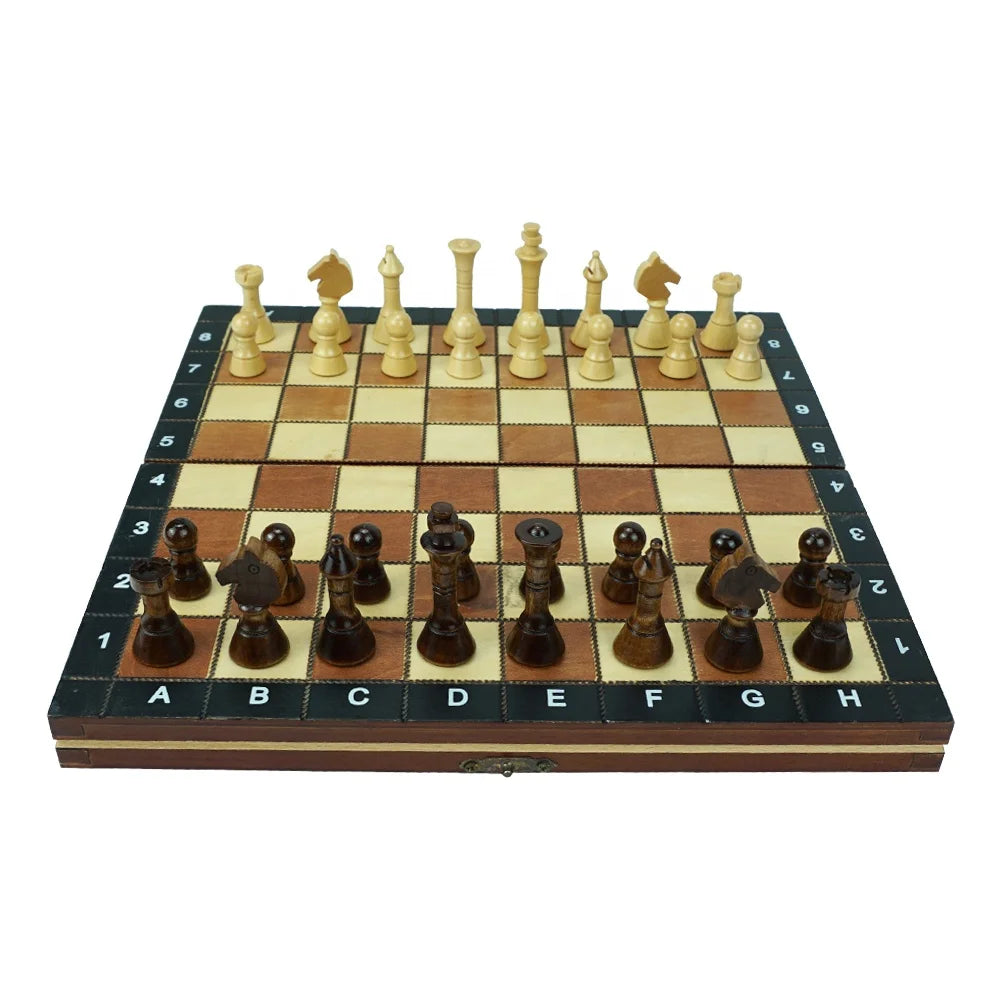 Wholesale 5.5cm King Height Chess Set Wooden Game Chess with Folding Chess Box for Table Games