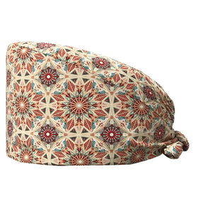 Working Scrub Cap for Women with Button and Ribbon Tie Sweatband Nurse Doctor Ponytail Pouch Caps for Men