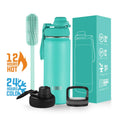 Double Wall Sweat Proof 18oz 32oz 48oz 64oz Popular Wide Mouth Double Wall Stainless Steel Water Bottle With Custom Logo
