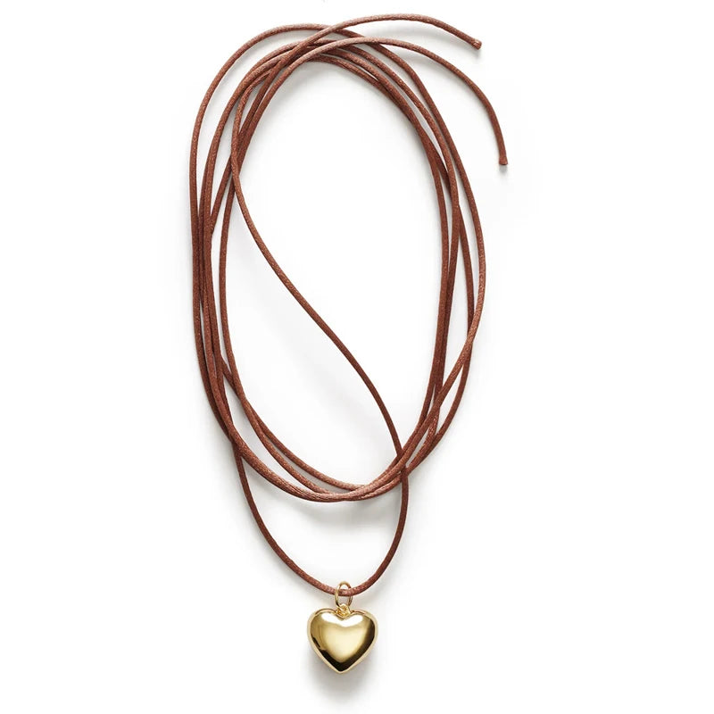 Factory Price Vintage Style Multi Layer Stainless Steel Heart Pendant Necklace for Women Wedding Party