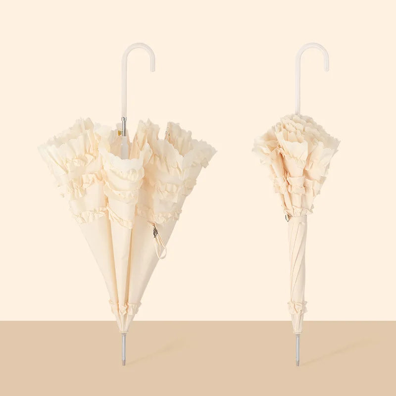LOTUS New Inventions Japanese Style 8 Ribs White Lace Wedding Pagoda Umbrella for Ladies