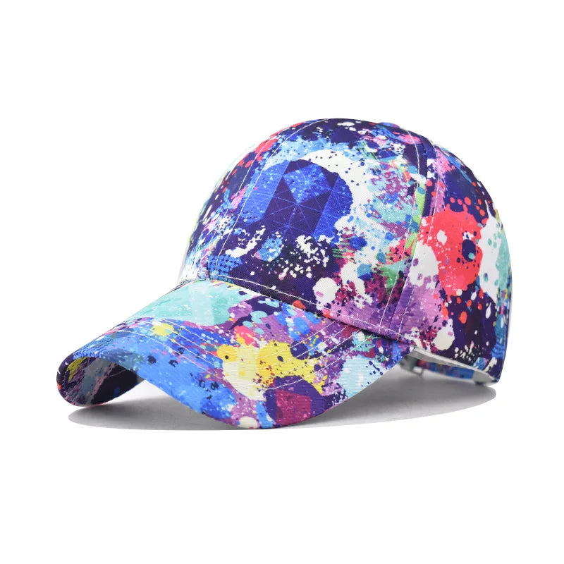 New Colorful Graffiti Baseball Sun Hat Outdoor Sporty Street Style Sport Cap with Custom Logo Common Fabric Feature
