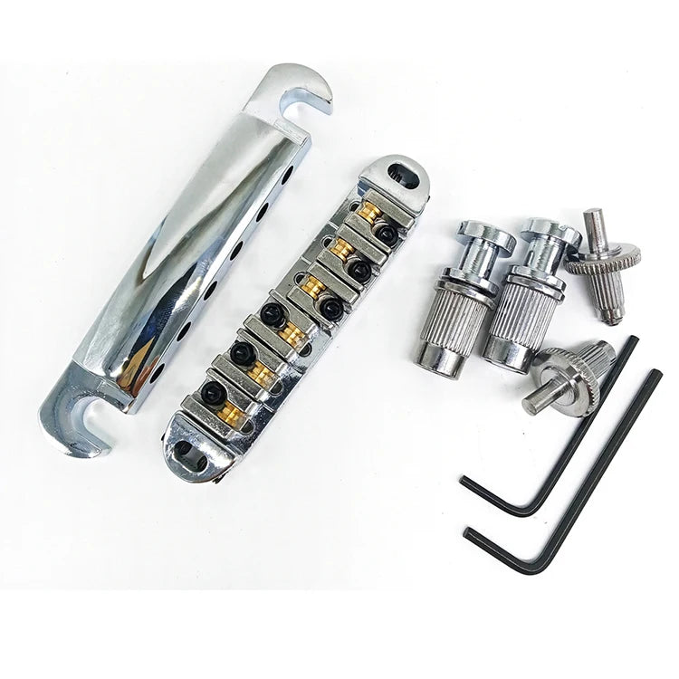 6 String Roller Saddle Tune-O-Matic Tailpiece Studs LP Electric Guitar Bridge for LP Electric Guitar Parts