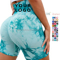 Hot Selling Multi Colors Sizes Seamless Tie Dye Tummy Control Butt Lift Gym Bottom Yoga Workout Women Compression Shorts