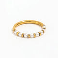 High End Trendy Stainless Steel Finger Ring 18K Gold Plated Freshwater Pearl Beads Stylish Spiner Ring for Gifts