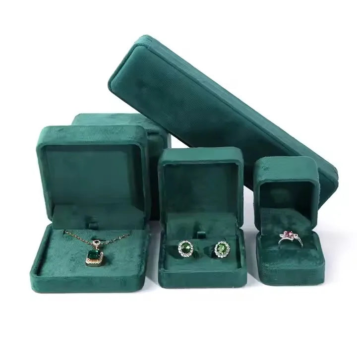 Professional Soft Velvet Jewelry Box Luxury Rectangle Shape Square for Long Chain Bracelet Suede-for Wholesale Gift