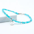 New Arrival Fashion Jewelry 3mm Amazonite Natural Stone Beads Bracelet With 925 Silver Dollars Charm