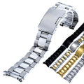 High Quality Luxury Diving Watch Band Replacement 3 Brushed Polished 316L Stainless Steel Beads 16 18 19 20 21 22 24 26mm Watch