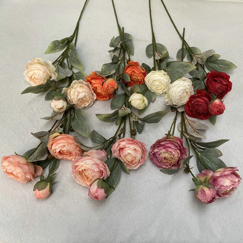 Wedding Flower Arrangement 3 Head Ted Bakerthistle Peonie Flowers Artificial Wholesale