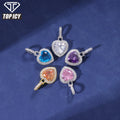 Iced Out Pendant Jewelry Big Heart Charm Cubic Zircon Necklace Hip Hop Bling Love Colored Gem Pendant for Valentine's Day