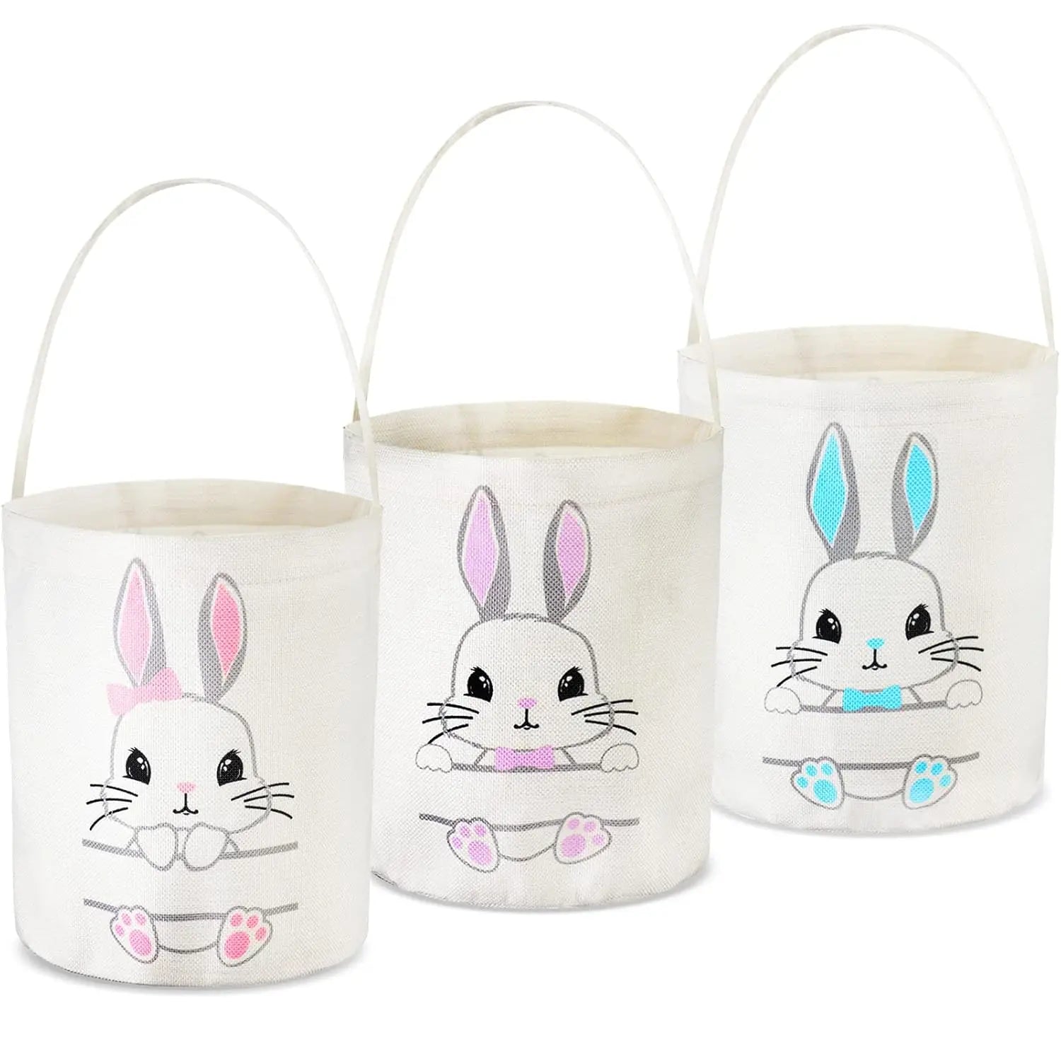Personalized Kids Simple Easter Bunny Bucket Bag Popular Candy Gift Sublimation Easter Basket