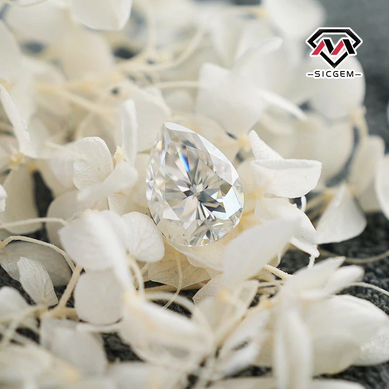 SICGEM Wholesale Pear Moissanite VVS D Color Flawless Moissanite Gemstone Loose Moissanite Diamonds
