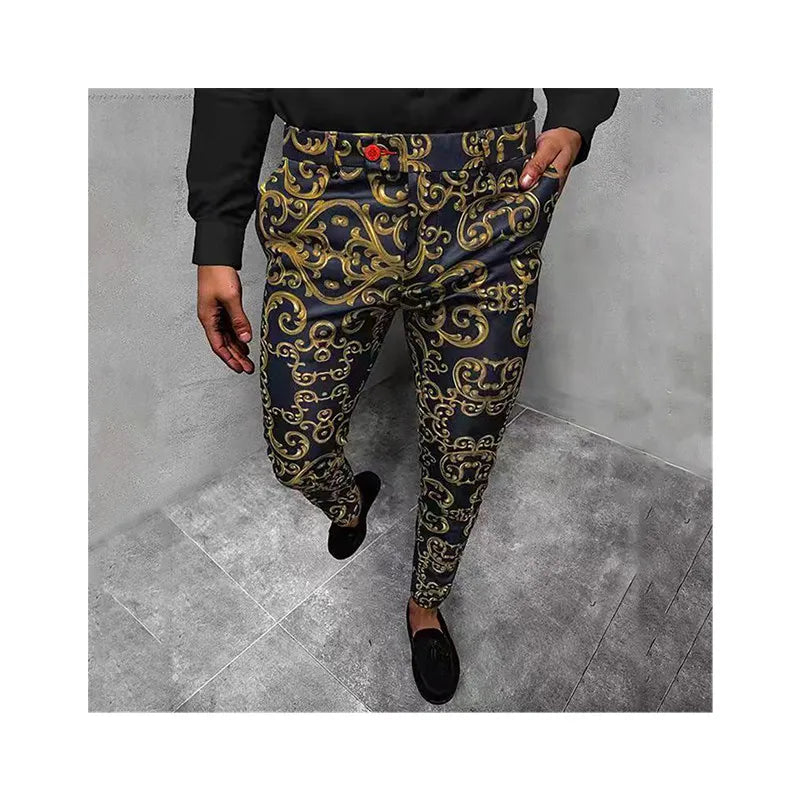 Plaid Casual Men's Straight Fit Flat Front Mid Waist Anti-Wrinkle Breathable Dress Pants