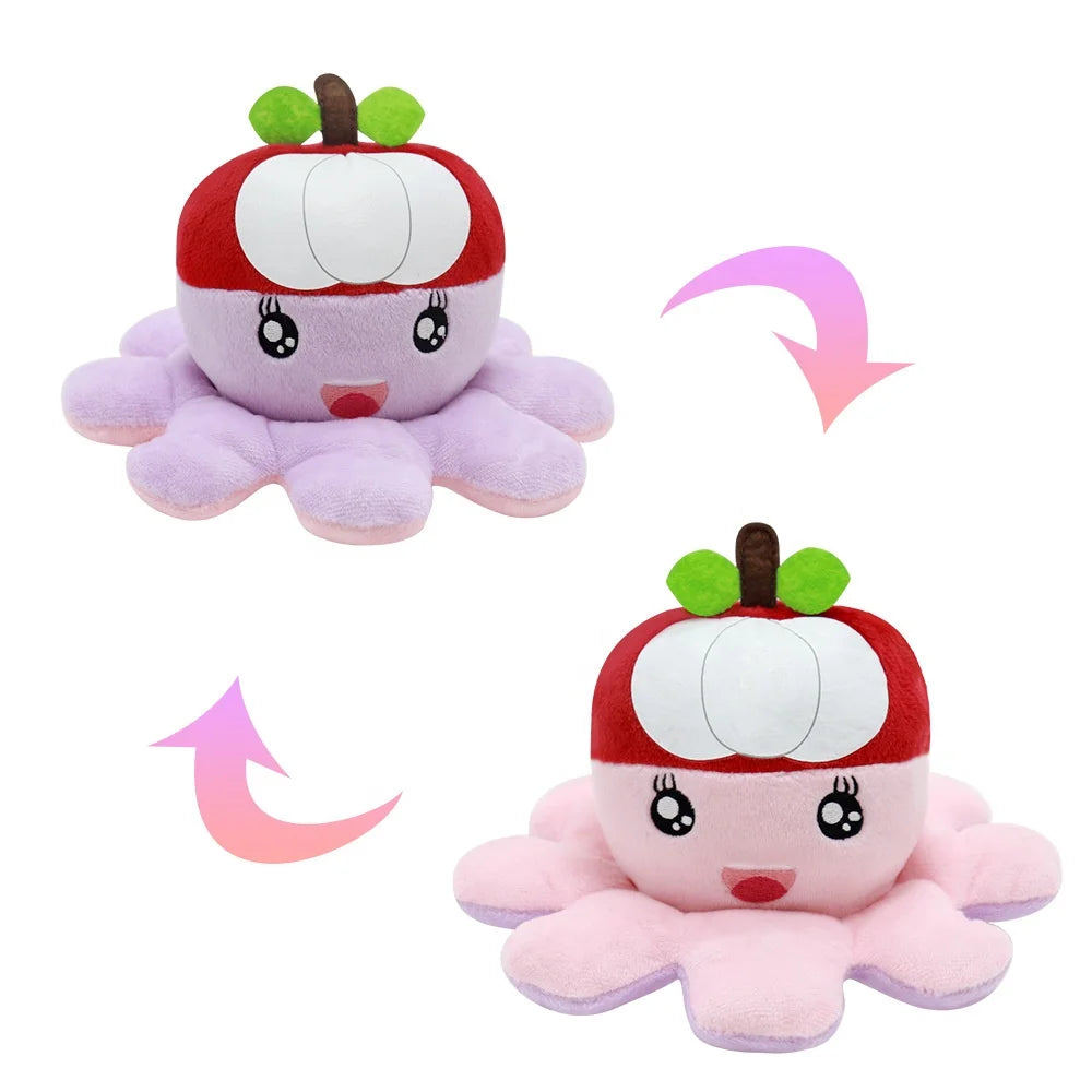 Wholesale Fruit Octopus Toys Flip Octopus Face Flip Small Octopus Doll Custom Children's Mini Plush Toys