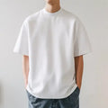 Wholesale Print T-shirt Custom Mens Tee Shirt Heavyweigth Collar 100 Cotton t Shirts Thick Plain Oversized Mock Neck Tshirt for