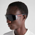 UNOC 2023 Newest Y2K Oversized Sunglasses UV400 Custom Logo White Blue Gray Frames for Men & Women's Bicycle Sports PC Material