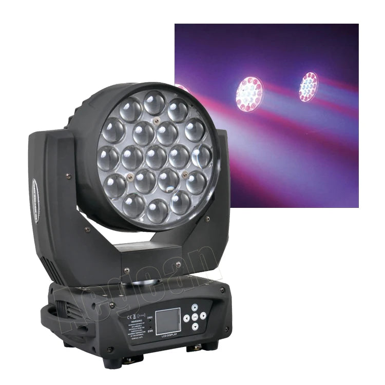 New Arrival Bee Eye 19x15w Led Beam Led Zoom Wash Moving Head Light for Dj Disco