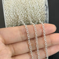 Hot 925 Sterling Silver 2.6mm Patterned Cable Bulk Chain for Girls Men Jewelry Making
